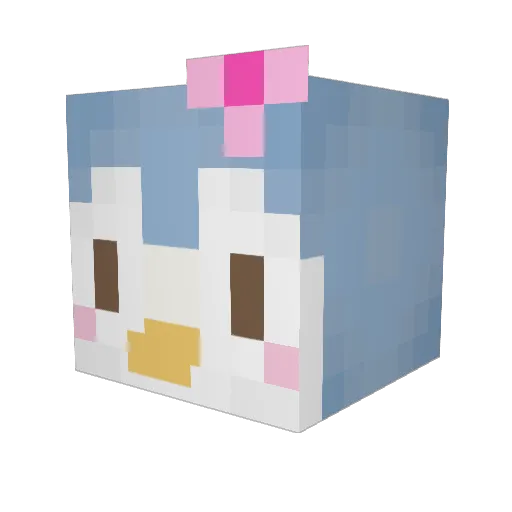 ConyRoni Minecraft avatar head, 3D render