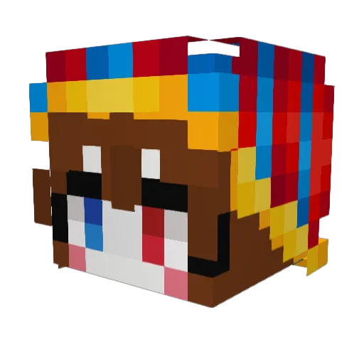 Coochian Minecraft avatar head, 3D render