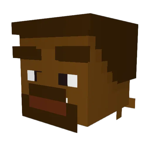 Coockiemoner Minecraft avatar head, 3D render