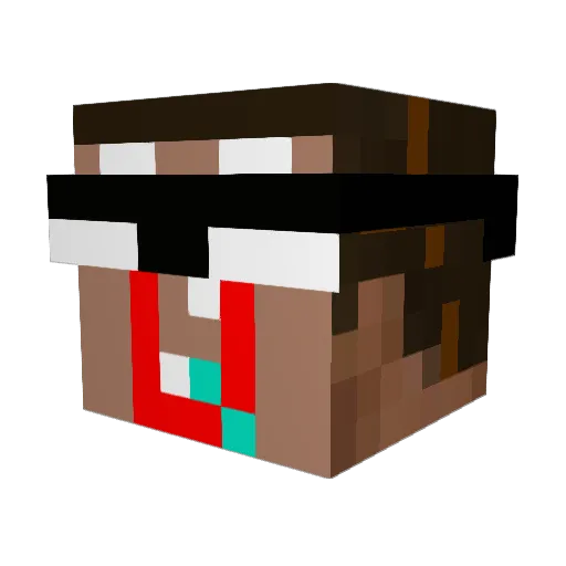Coodich Minecraft avatar head, 3D render