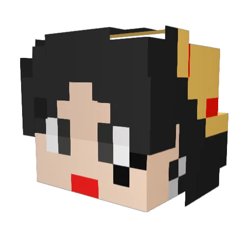 Cookie98_08 Minecraft avatar head, 3D render