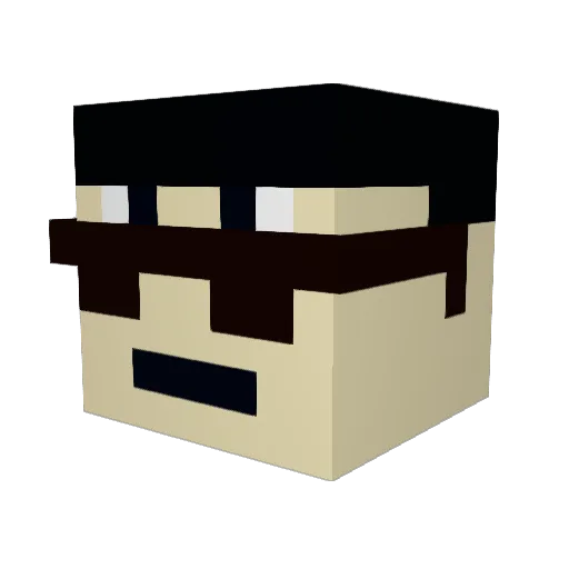 CookieBlockHead Minecraft avatar head, 3D render