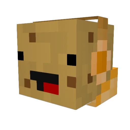 CookieGameFace Minecraft avatar head, 3D render