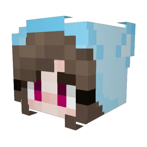 CookieHime Minecraft avatar head, 3D render