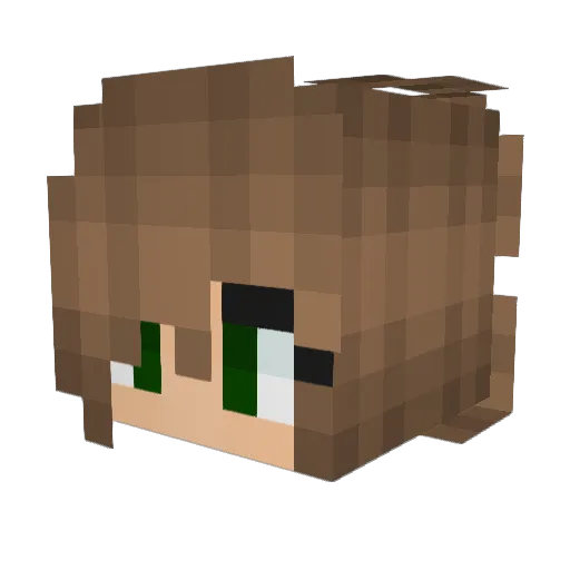 CookieKK Minecraft avatar head, 3D render