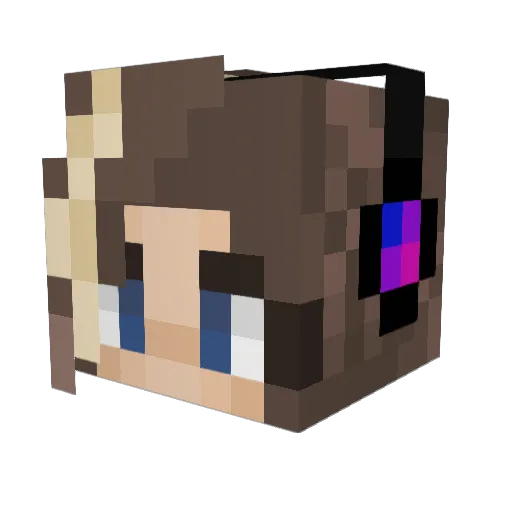 CookieLIVE Minecraft avatar head, 3D render