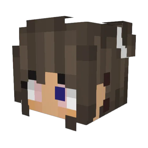 CookieLila Minecraft avatar head, 3D render