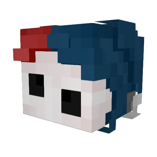 CookieMou Minecraft avatar head, 3D render