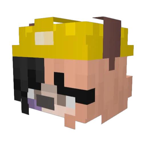 CookieTheSub Minecraft avatar head, 3D render