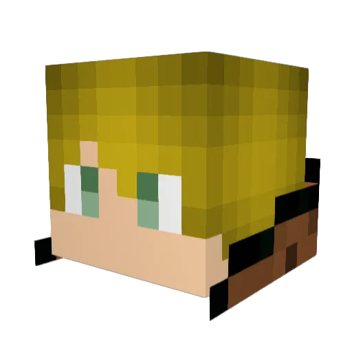 Cookiecentrale Minecraft avatar head, 3D render