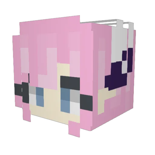 Cookiegai Minecraft avatar head, 3D render