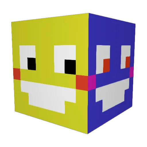Cookiehelmet Minecraft avatar head, 3D render