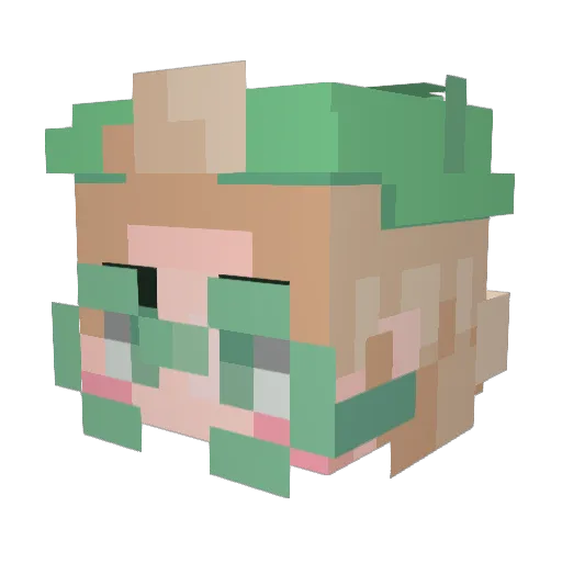 Cookiepuns Minecraft avatar head, 3D render