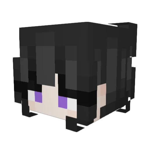 Cookietten Minecraft avatar head, 3D render