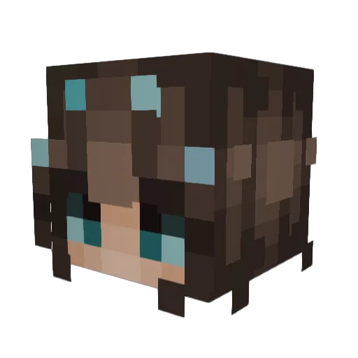Cookieweg Minecraft avatar head, 3D render