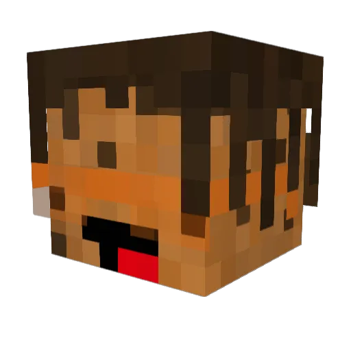 CookiieMan Minecraft avatar head, 3D render