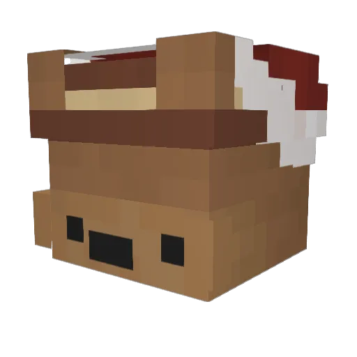 CookingBee Minecraft avatar head, 3D render