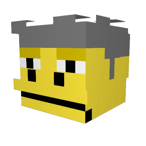 CoolChap Minecraft avatar head, 3D render