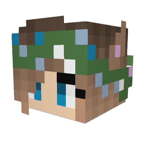 CoolClare Minecraft avatar head, 3D render