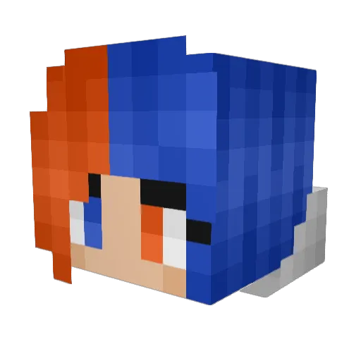 CoolCraftGril Minecraft avatar head, 3D render