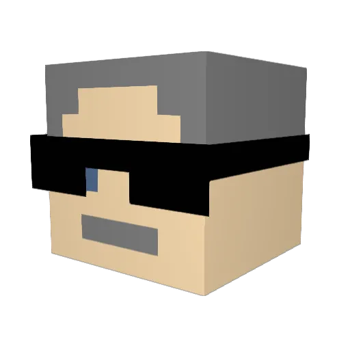 CoolDaddyO Minecraft avatar head, 3D render
