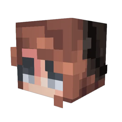CoolGirlBlocks Minecraft avatar head, 3D render