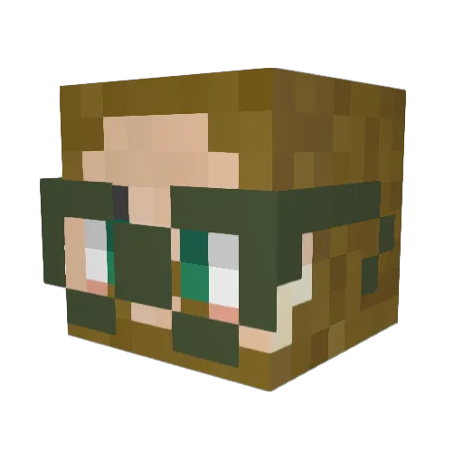CoolHandle Minecraft avatar head, 3D render