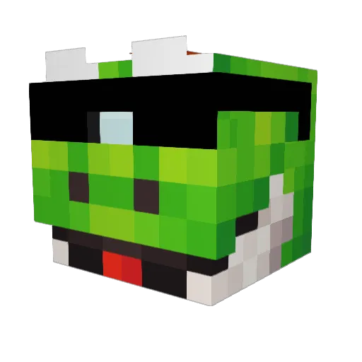 CoolRod Minecraft avatar head, 3D render