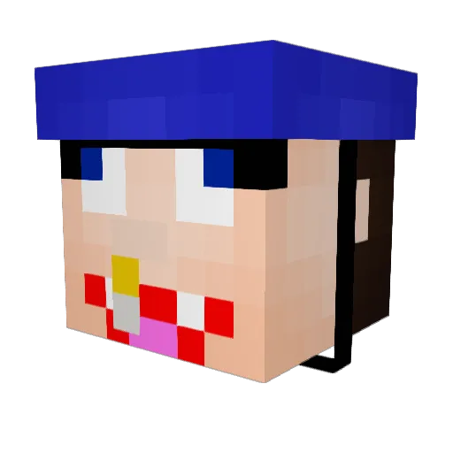 Cooldudeuk Minecraft avatar head, 3D render
