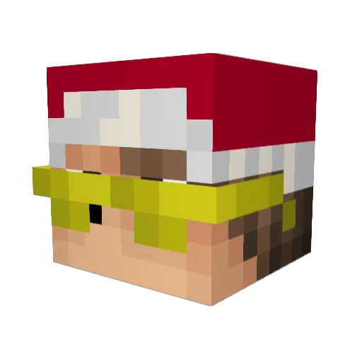 CooledBow Minecraft avatar head, 3D render