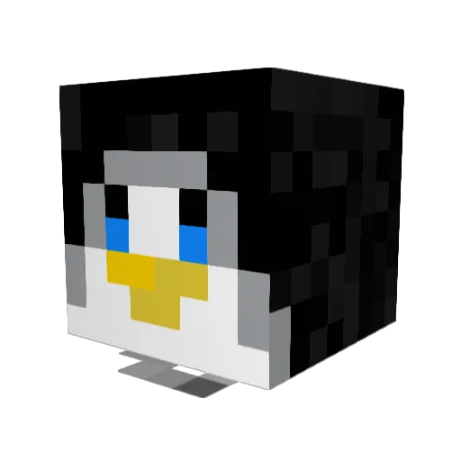 CoolestPenguin Minecraft avatar head, 3D render