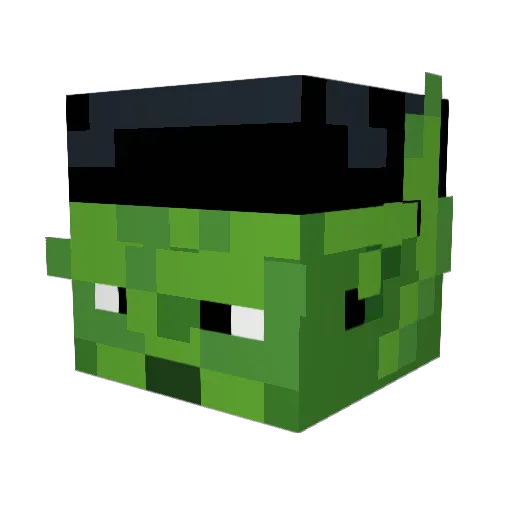Coolsmic Minecraft avatar head, 3D render