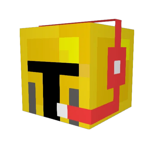 Cop43 Minecraft avatar head, 3D render