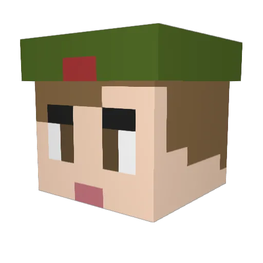 CopRocker Minecraft avatar head, 3D render