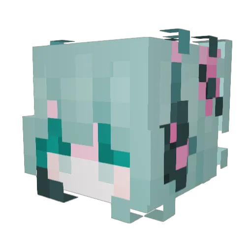 Coppering Minecraft avatar head, 3D render
