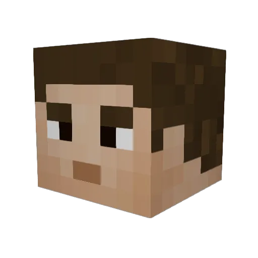 Coppper Minecraft avatar head, 3D render