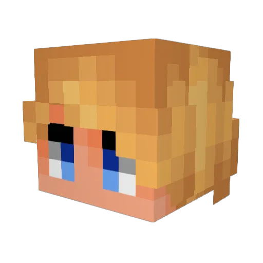 Copry Minecraft avatar head, 3D render