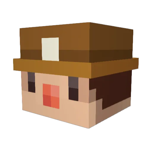 Copy2you2 Minecraft avatar head, 3D render