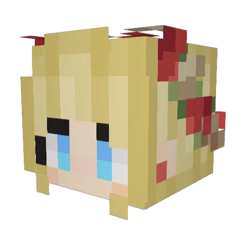 Coquilla Minecraft avatar head, 3D render