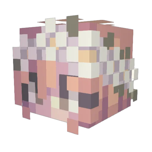 CoraCottonCandy Minecraft avatar head, 3D render
