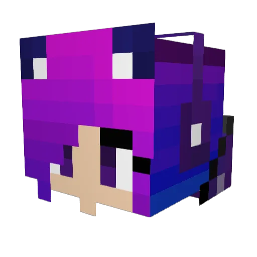 CoralReefur Minecraft avatar head, 3D render