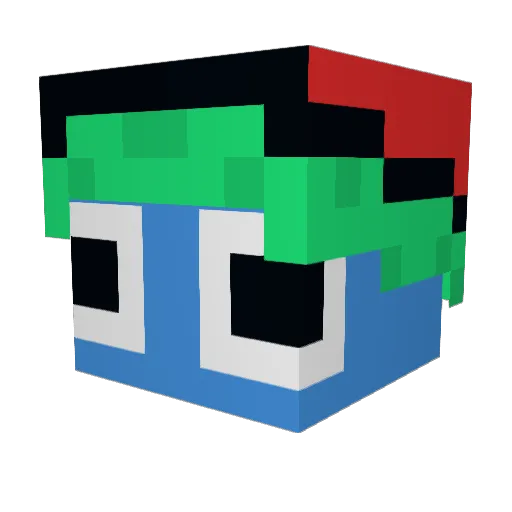 CoralSkate Minecraft avatar head, 3D render