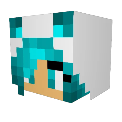 Coraline044 Minecraft avatar head, 3D render