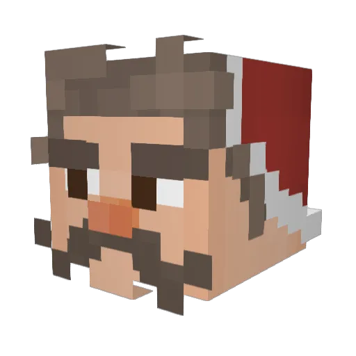 Coralinear Minecraft avatar head, 3D render