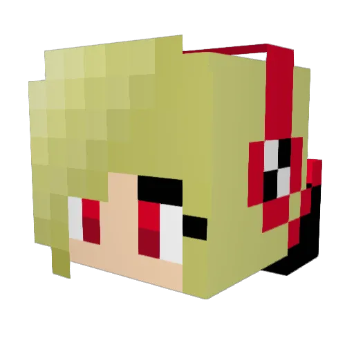 Coralli Minecraft avatar head, 3D render
