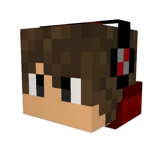 Coralreef Minecraft avatar head, 3D render