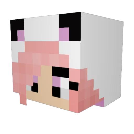 Corarindji Minecraft avatar head, 3D render