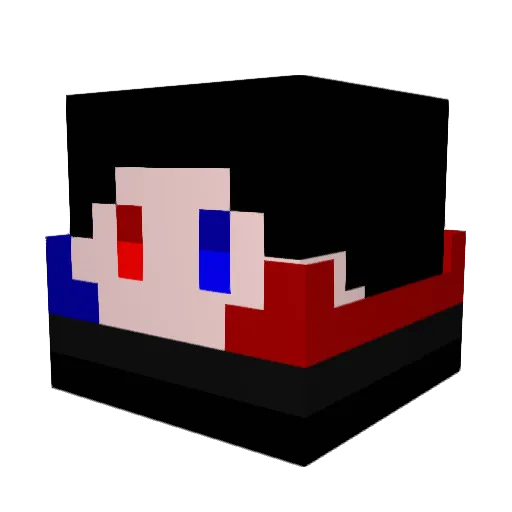 Coraxer Minecraft avatar head, 3D render