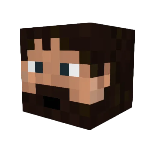 Coraxx Minecraft avatar head, 3D render