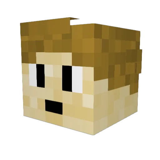 CorbInTheCob Minecraft avatar head, 3D render